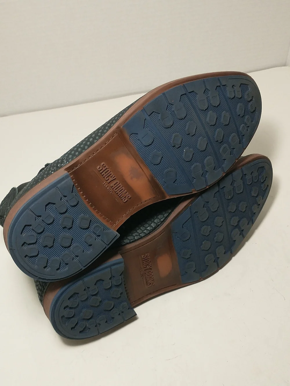 LIKE NEW Stacy Adams Men's Kayden Chelsea Boot, Navy, Size 8.5, Leather, Python